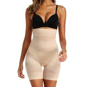 Joyshaper Waist Cross Compression Shapewear Shorts for Women Tummy Control Body Shaper Thigh Slimmer Panties Fajas Colombianas(Beige-XL)
